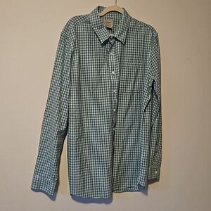 L.L. Bean Blue/Green Slightly Fitted Button Down Shirt Large Tall